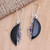 Garnet and Sterling Silver Crescent Dangle Earrings 'Cupid's Arrow'