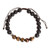 Natural Tiger's Eye and Lava Stone Bracelet 'Cool Contrast in Brown'