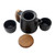 Black Ceramic and Teak Wood Tea Set Set for 2 'Midday Tea in Black'