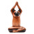 Suar Wood Yoga-Themed Cat Statuette 'Yoga Asana'