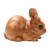 Hand Carved Suar Wood Bunny Statuette 'Chubby Bunny'