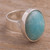 Hand Made Peruvian Sterling Silver Amazonite Cocktail Ring 'Amazonite Encounter'