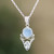 Indian Chalcedony and Blue Topaz Pendant Necklace 'Glacial'