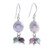 Thai Tourmaline and Cultured Pearl Dangle Earrings 'Sweet Sea'