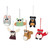 Handcrafted Wool Ornaments set of 6 'Woodland Friends'