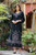 Cotton Maxi Dress with Chikankari Hand Embroidery 'Midnight Bliss'