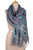 Hand-Embroidered Wool Shawl with Paisley Motif 'Icy Paisley'