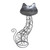 Wrought Iron Black Cat-Themed Statuette 'Slinky Cat'