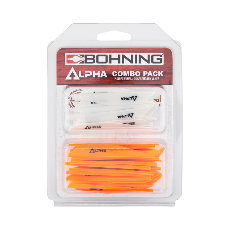 36 Plumes Bohning Blazer Vane – Combo Blanc/Orange Fluo – Empenne Flèches
