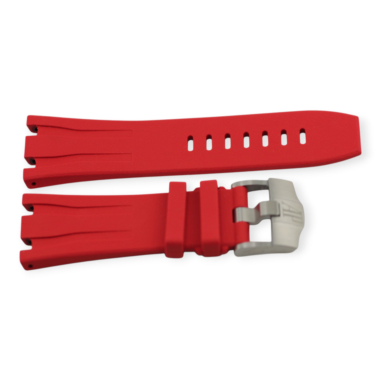 Audemars Piguet Red Rubber Strap & Steel Tang Buckle 44mm Royal Oak Offshore