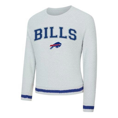 Buffalo Bills Ladies Long Sleeve Chenille Top
100 % Polyester w/Ribbed Trim
Center Chest Applique & Embroidery
Color: Gray W/Royal Stripes
Sizes: XS,S,M,L,XL,2xL,3xL
Official Licensed