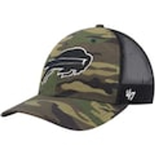 BUFFALO BILLS CAMO CAP W/BLACK BUFFALO
One size fits most
Color-Camo Green w/Black Buffalo
Adjustable Camo Velcro Strap Strip on the Back of Hat
Back of Hat is Black Mesh
Front Embroidered Black Buffalo
Officially licensed