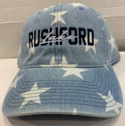 Color: Denim
Adhustable Buckle Strap On Rear Of Hat
One Size Fits Most
Rushford Lake embroidery
100% Cotton