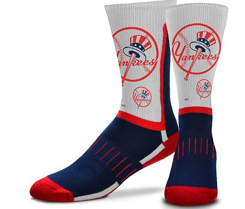 New York Yankees Patriotic Star, Red, White, Blue Socks-New for 2022
Officially licensed.
Size: Large
Womens Shoe Size:10-12
Men's Shoe Size: 9-13 
Constructed to last wear after wear and wash after wash
Knit with an ethically sourced blend of materials