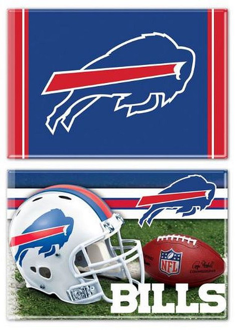 Buffalo Bills Rectangle Magnet 2-Pack!
These magnets measure approximately 2." x 3." each
Features the team graphics on the front.
Made in the USA
Officially Licensed.