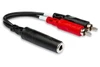 Hosa YPR-257 Stereo Breakout 1/4 in TRSF to Dual RCA