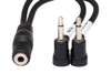 Hosa YMM-492 Air Travel Headphone Adaptor, 3.5 mm TRSF to Dual Right-angle 3.5 mm TS