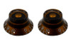 Vintage Style Bell Knobs Set of 2 Brown Chocolate Vintage Tint