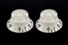 Vintage Style Bell Knobs Set of 2 White