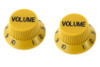 Yellow Volume Knobs For Stratocaster Set of 2 Plastic