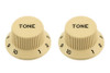 Cream Tone Knobs For Stratocaster Set of 2 Plastic