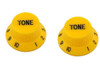 Yellow Tone Knobs For Stratocaster Set of 2 Plastic