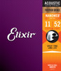 Elixir Phosphor Bronze Acoustic Guitar Strings w NANOWEB Coating, Custom Light (.011-.052)