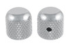 Chrome Metal Dome Guitar Knobs Medium Knurling