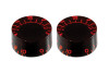 Vintage Style Tinted Speed Knobs Set of 2 Red Tint