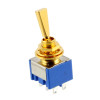 Gold ON-ON Mini Switch, Flat Bat