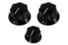 Set of 3 Knobs for Jazz Bass -Black