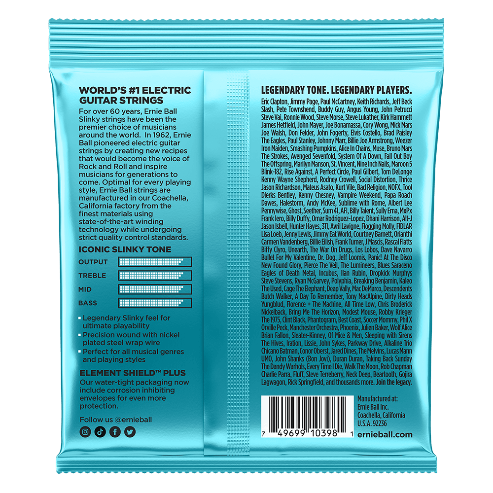 Ernie Ball Mighty Slinky Nickel Wound Electric Guitar Strings 8.5-40 Gauge