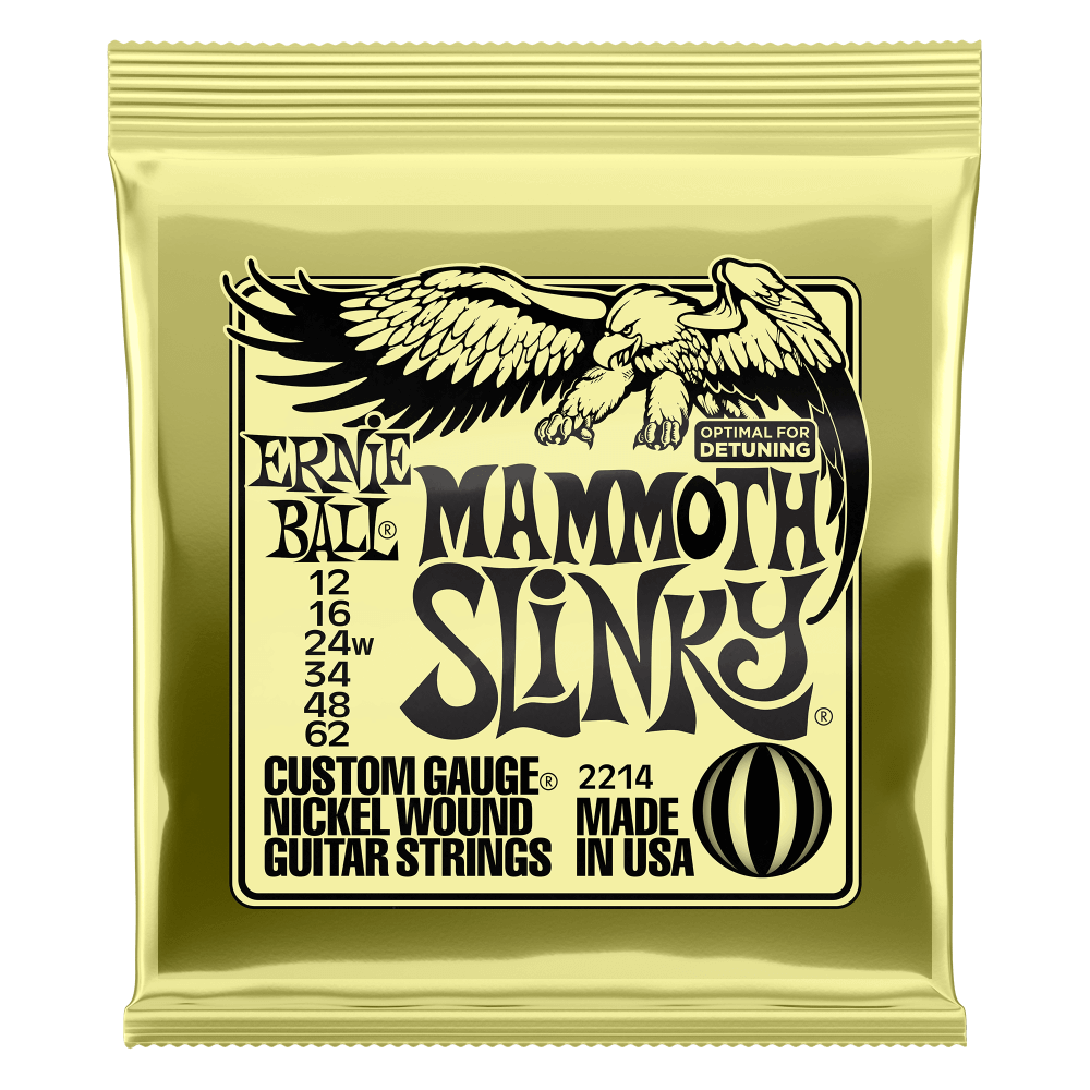 Ernie Ball Mammoth Slinky Nickel Wound Electric Guitar Strings with wound G 12-62 Gauge