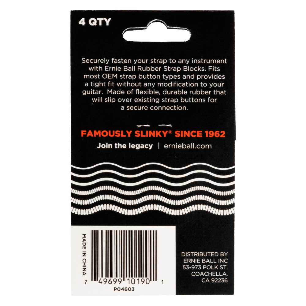 Ernie Ball Strap Blocks - Red and Black - 4 Pack