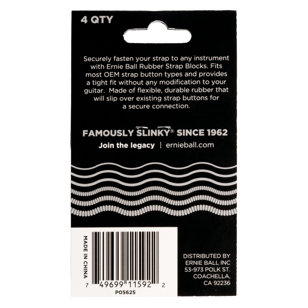 Ernie Ball Strap Blocks - Gray - 4 Pack