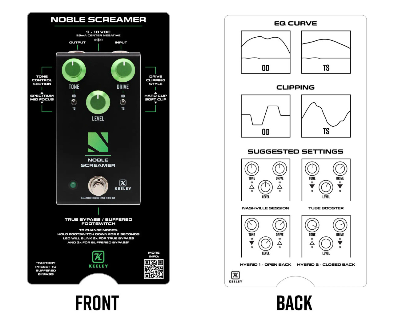Keeley Noble Screamer Overdrive and Boost
