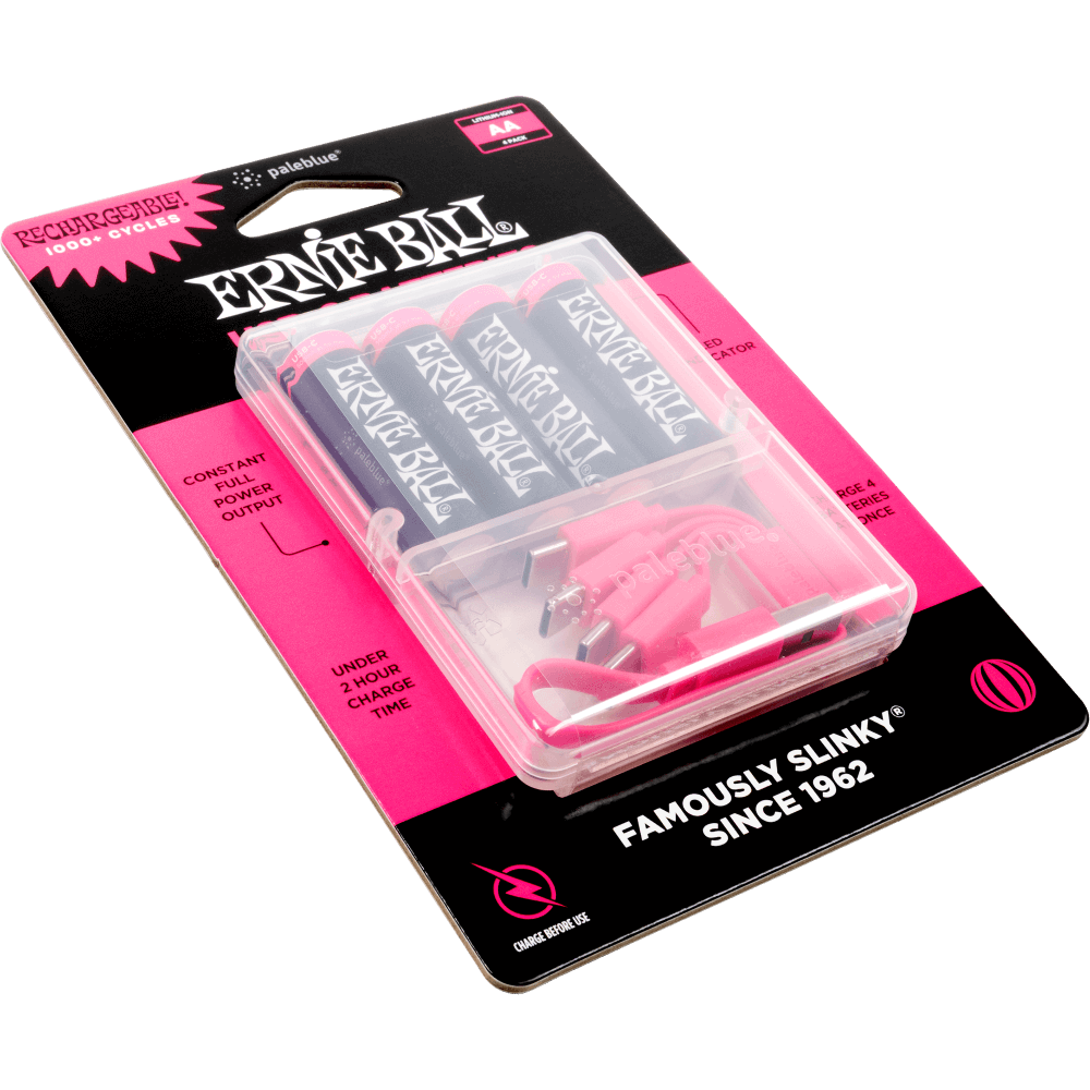 Ernie Ball USB-C Rechargeable AA Battery by Paleblue - 4-pack
