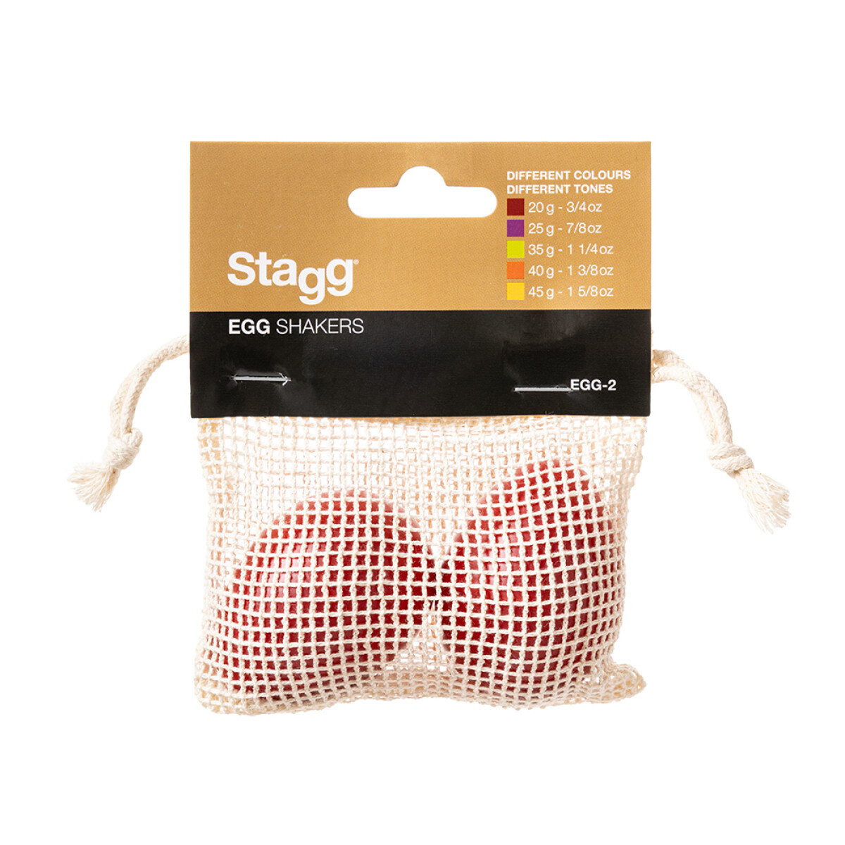 Stagg Pair of plastic Egg Shakers-Red