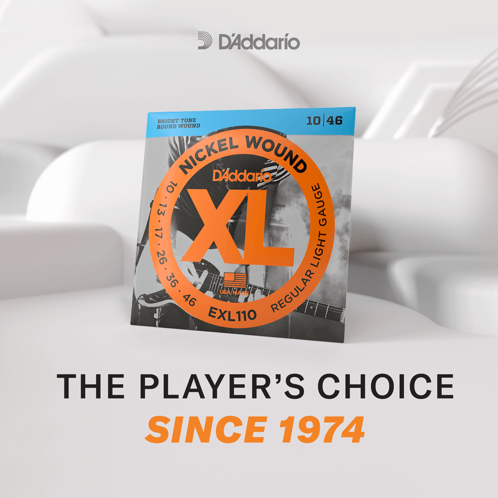 D'Addario EXL115W Medium Wound Third 11-49, XL Nickel Electric Guitar Strings