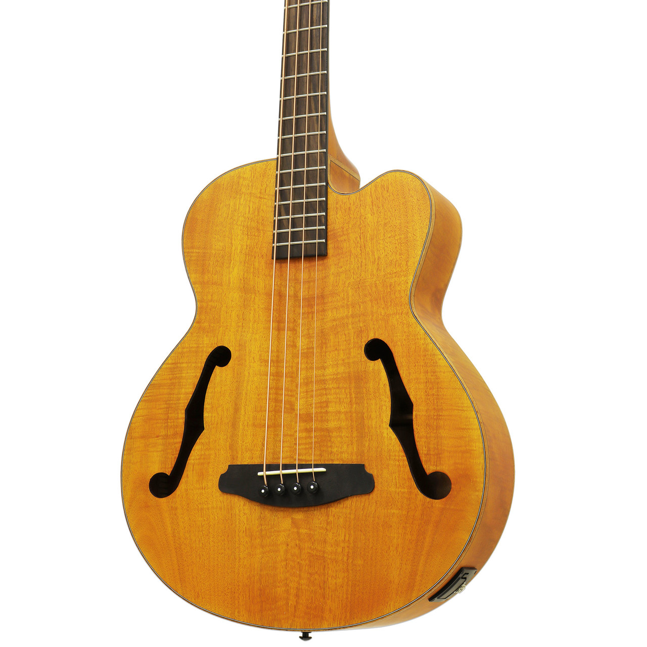 ARIA Stained Brown Medium Scale Elec-Acous Bass w/ Bag