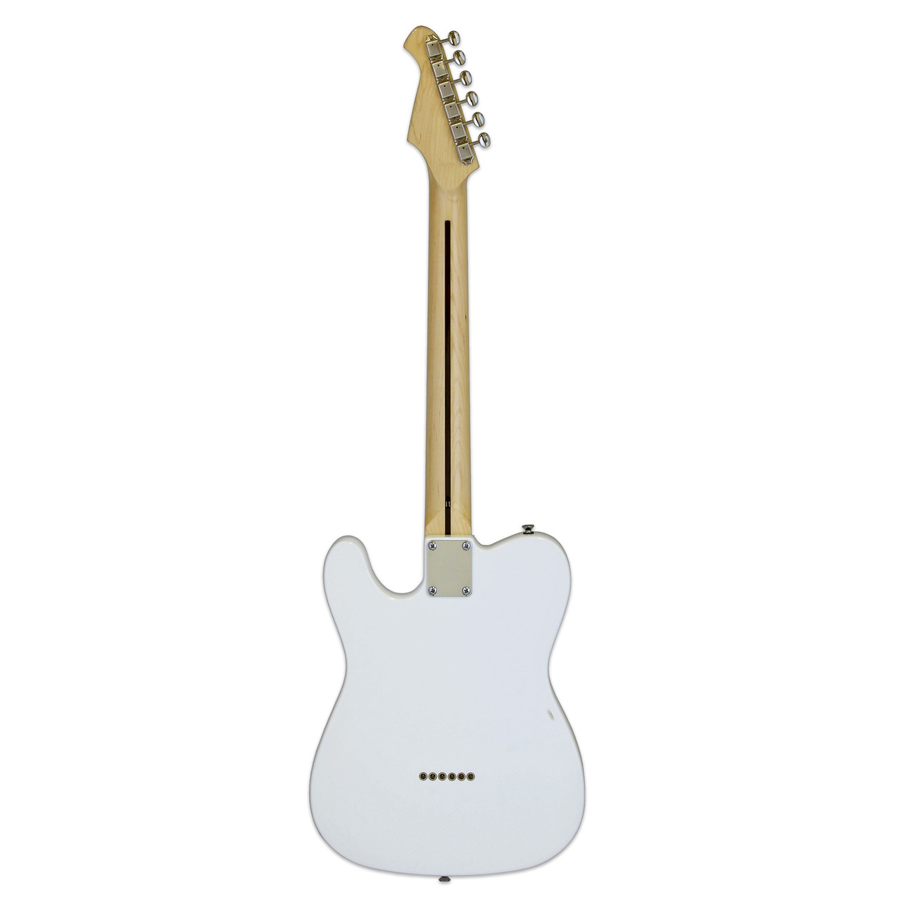 ARIA PRO II Electric Guitar Semi-Hollow Tele-Style White w/Tortoise Pickguard