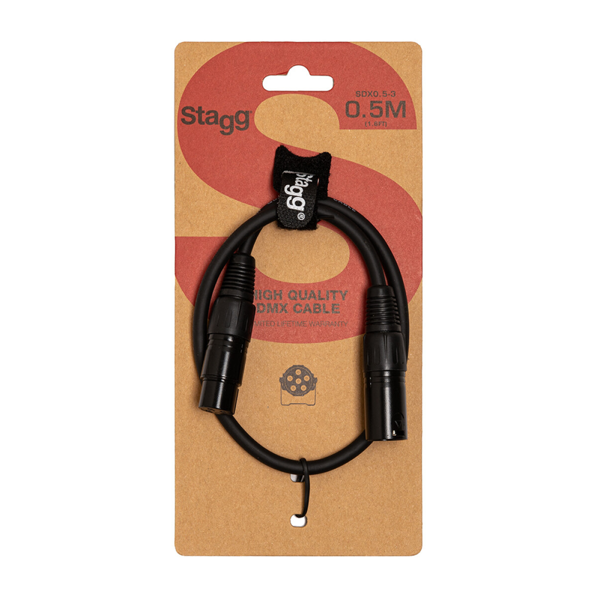 Stagg DMX cable, XLR/XLR (m/f), 50 cm (1.6')