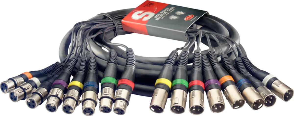 Stagg 5 m/15 ft. Multicore Cable - 8 x f. XLR/8 x m