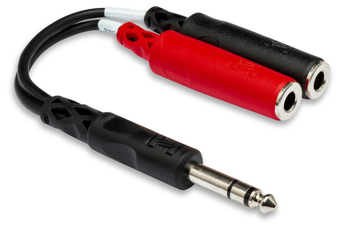 Hosa YPP-117 Stereo Breakout, 1/4 in TRS to Dual 1/4 in TSF