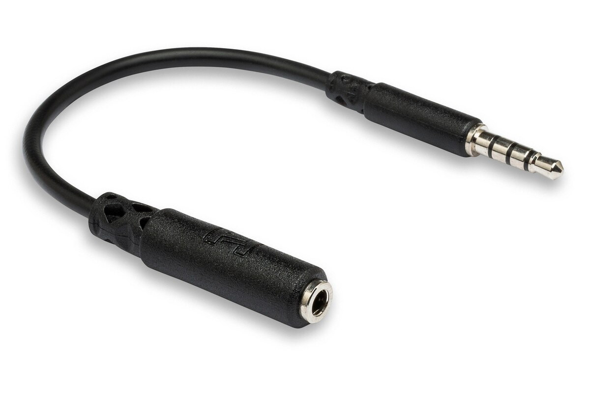 Hosa MHE-158 Headphone Adaptor, 3.5 mm TRRS to Slim 3.5 mm TRRS
