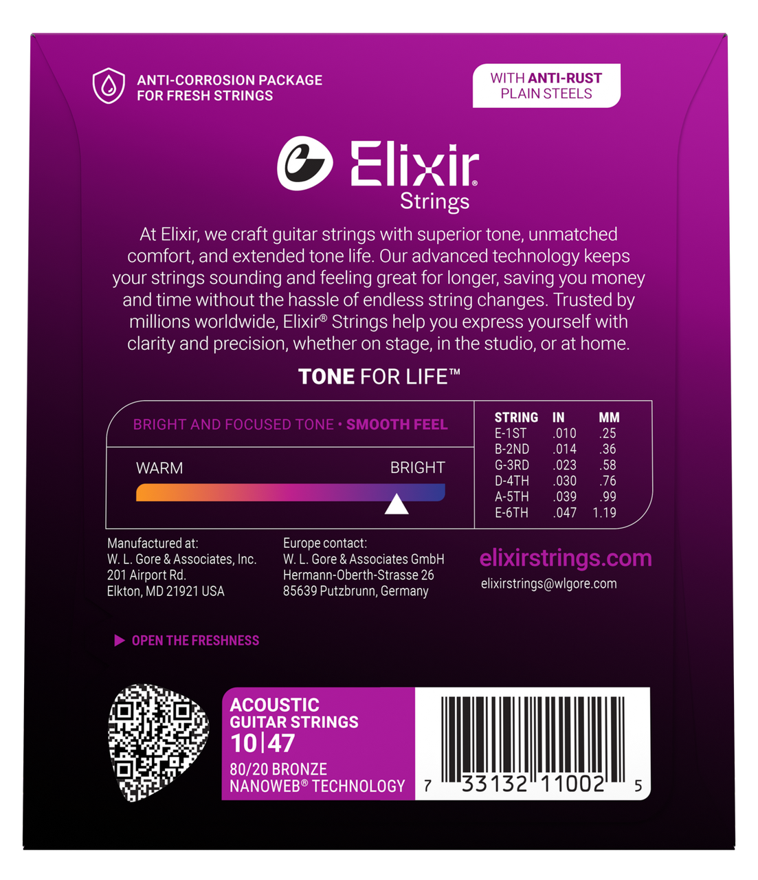 Elixir Strings 80/20 Bronze Acoustic Guitar Strings w NANOWEB Coating, Extra Light (.010-.047)