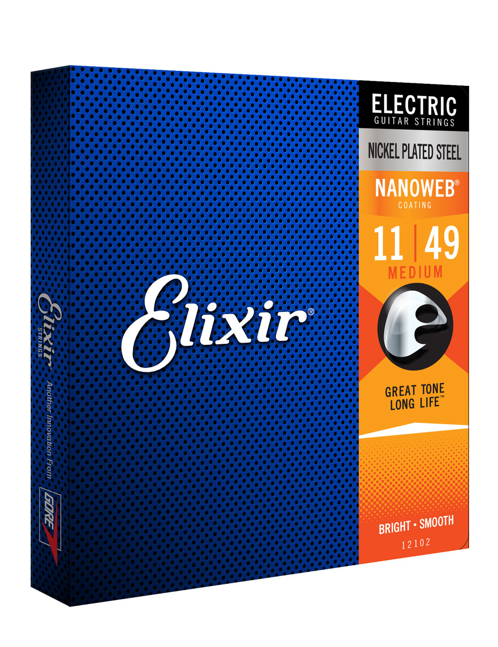 Elixir Strings Electric Guitar Strings with NANOWEB Coating, Medium (.011-.049)