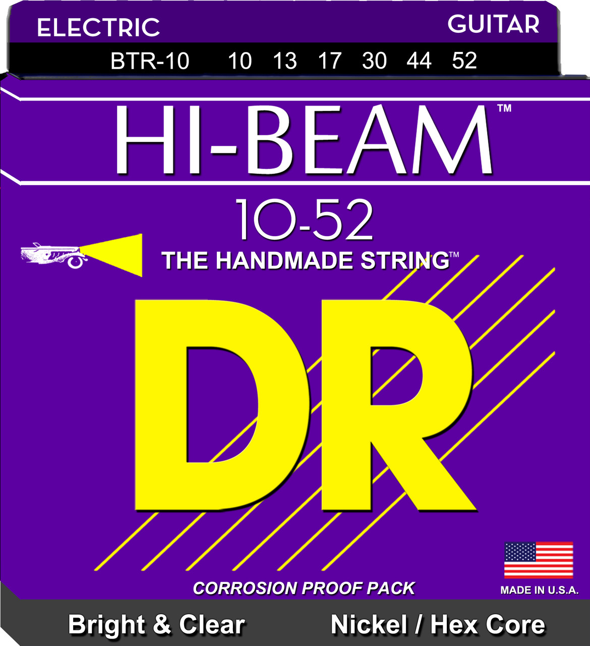 DR Hi-Beam 10-52 Bright & Clear Nickel/Hex Core BTR-10 10 13 17 30 44 52