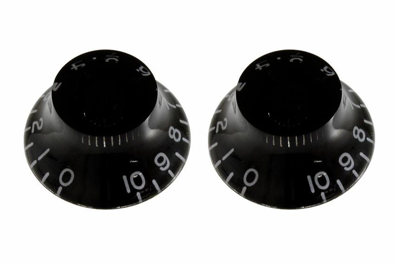 Vintage Style Bell Knobs Set of 2 Black Left-handed