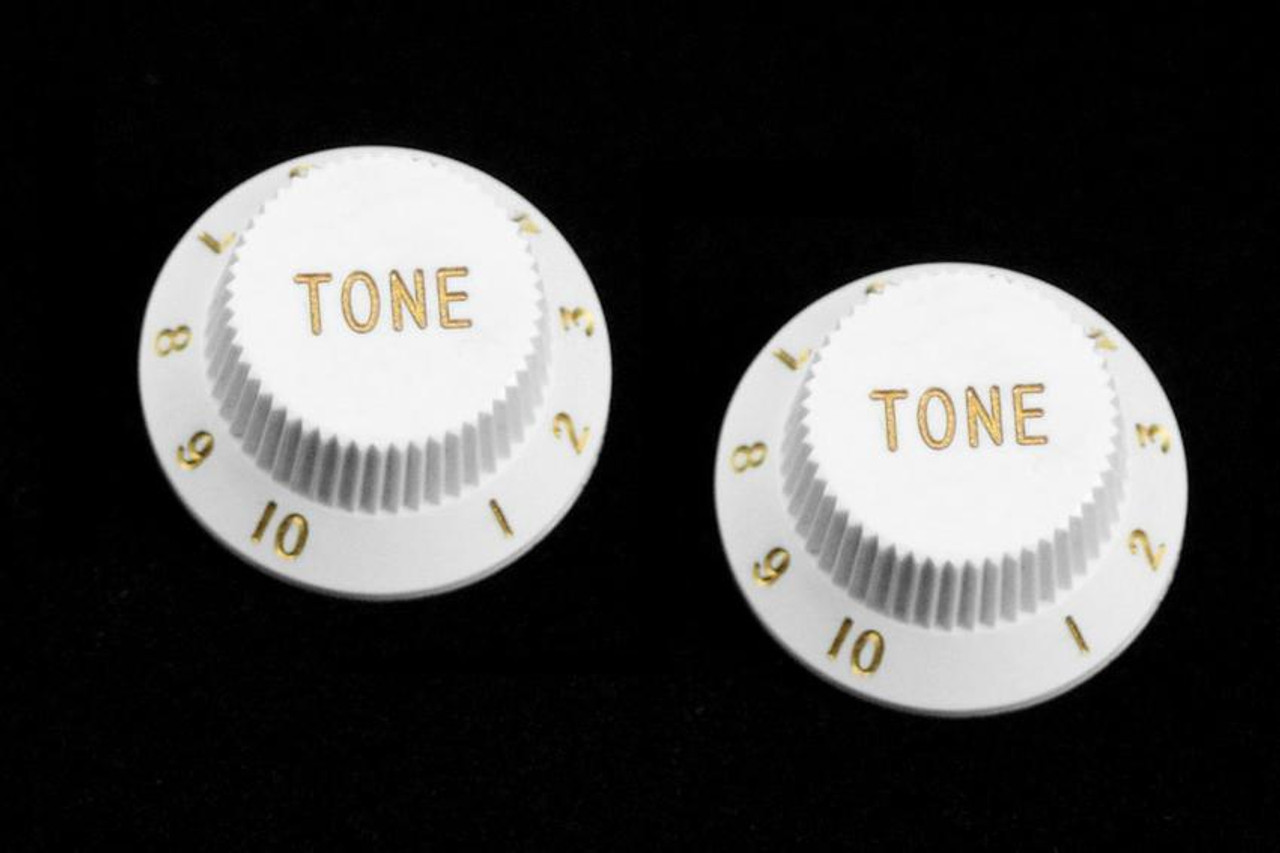 White Tone Knobs For Stratocaster Set of 2 Plastic